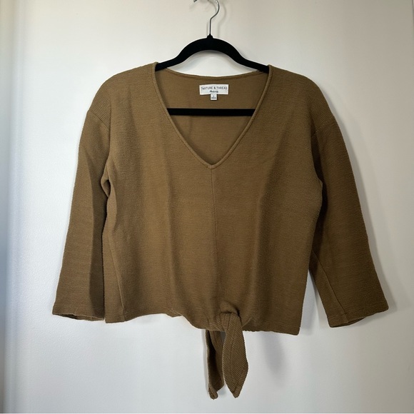 Madewell Texture&Thread Long-Sleeve Tie-Front Top - Picture 4 of 6